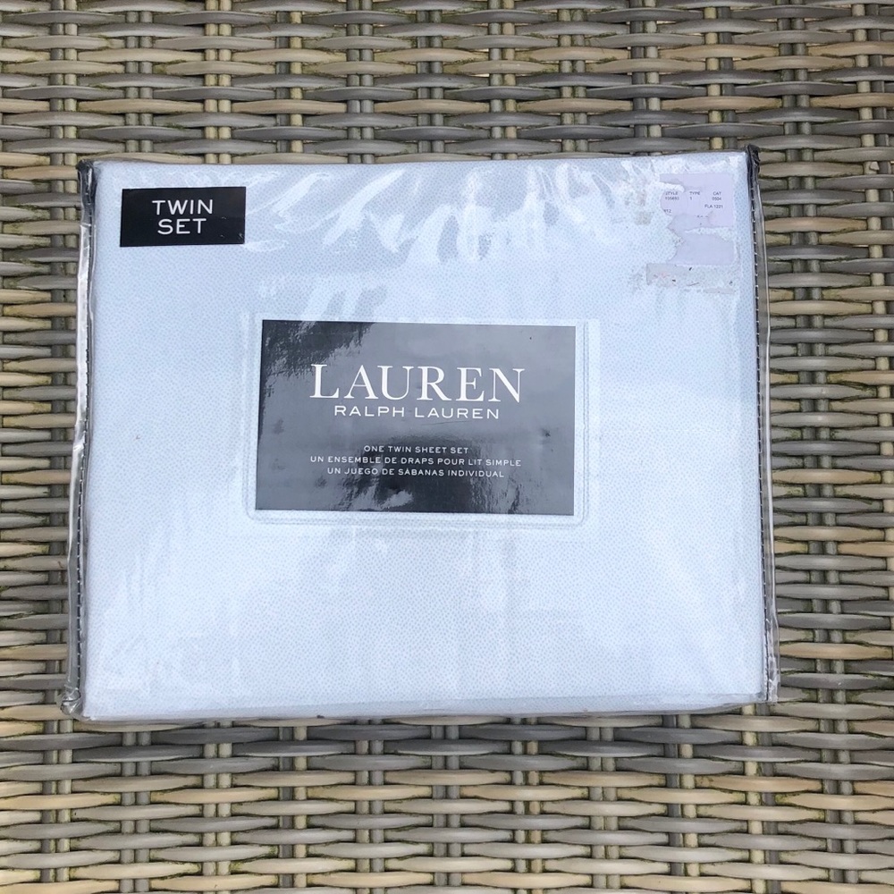 Ralph Lauren Cotton Sheet Set Seafoam Beach NEW